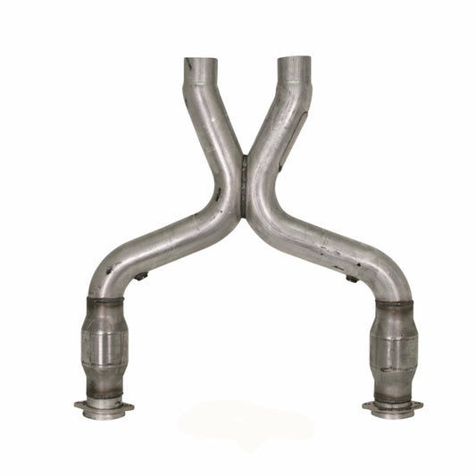 BBK 11-14 Mustang 5.0 Short Mid X Pipe With Catalytic Converters 3.0 For BBK Long Tube Headers - Racecraft Industries