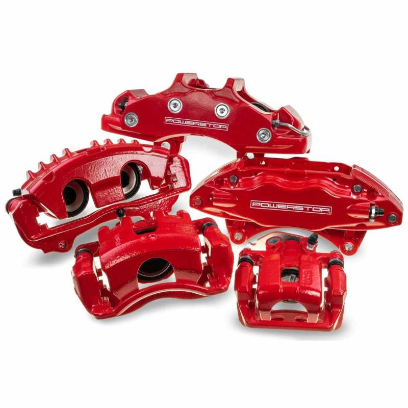 Power Stop 05-14 Ford Mustang Rear Red Calipers w/Brackets - Pair - Racecraft Industries