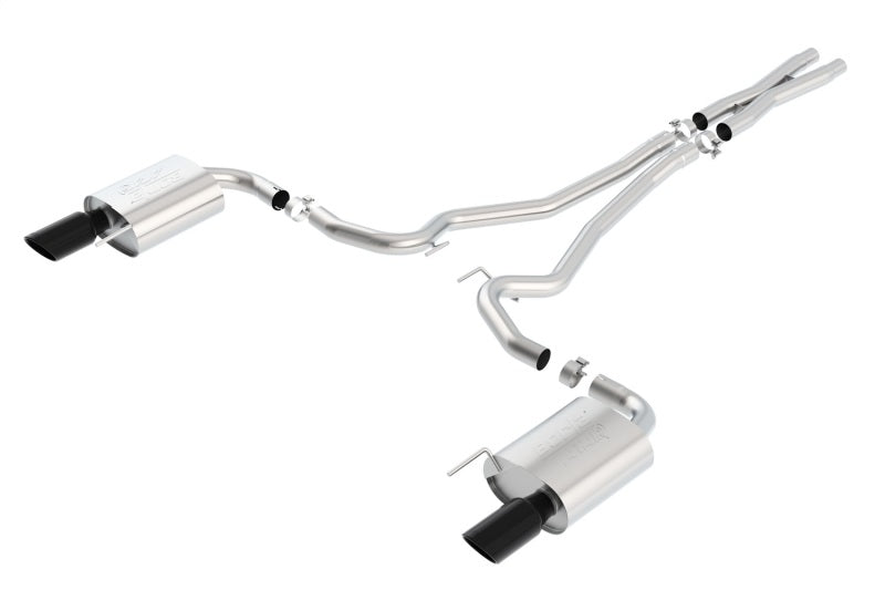 Borla Atak S Cat-Back 15-17 Ford Mustang GT 5.0L V8 MT/AT 2.5in pipe 4in tip (Black Chrome) - Racecraft Industries
