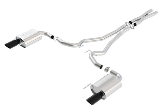 Borla Atak S Cat-Back 15-17 Ford Mustang GT 5.0L V8 MT/AT 2.5in pipe 4in tip (Black Chrome) - Racecraft Industries