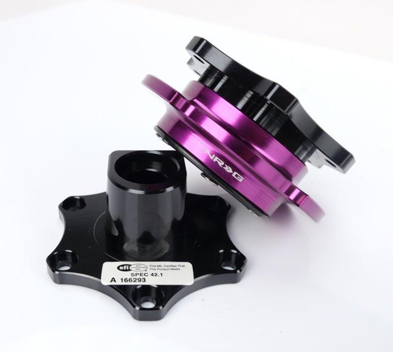 NRG Quick Release SFI SPEC 42.1 - Shiny Black Body / Shiny Purple Ring - Racecraft Industries