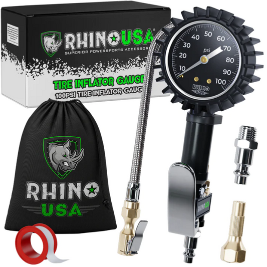 Rhino USA 100 Psi Analog Tire Inflator Gauge - Racecraft Industries