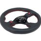 NRG Reinforced Steering Wheel (320mm) Blk Leather w/Dual Buttons - Racecraft Industries