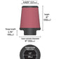 K&N Universal Rubber Filter 3 1/2inch ID FLG / 6inch Base / 4-5/8inch Top / 6inch Height - Racecraft Industries