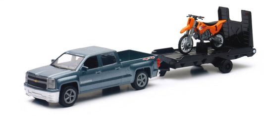 New Ray Toys Chevy Silverado Pickup with Dirt Bike/ Scale - 1:43 - Racecraft Industries