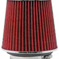 K&N Universal Air Filter Chrome Round Tapered Red - 4in Flange ID x 1.125in Flange Length x 5.5in H - Racecraft Industries