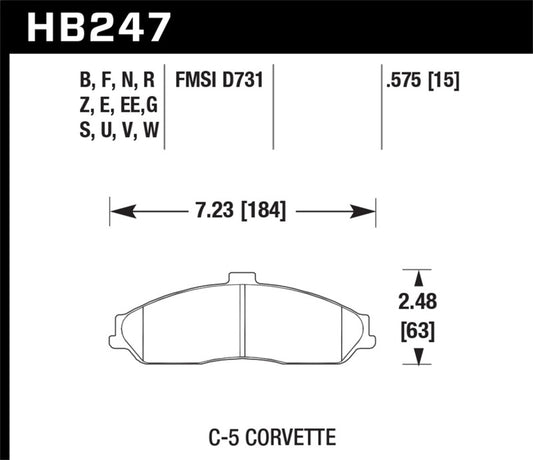 Hawk 04-09 Cadillac XLR / 01-04 Corvette Z06/ 05-06 Pontiac GTO DTC-60 Race Front Brake Pads - Racecraft Industries