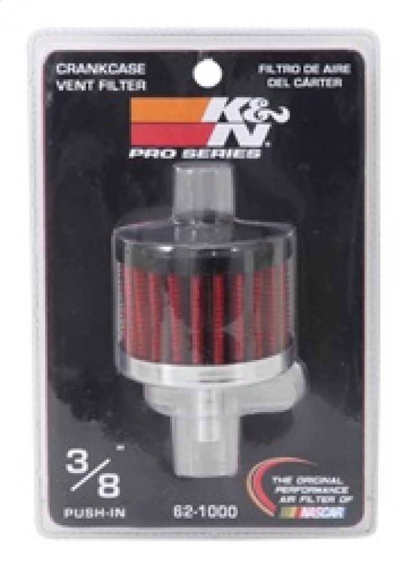 K&N Steel Base Crankcase Vent Filter 0.375in Vent OD x 2in OD x 1.5in Height - Racecraft Industries