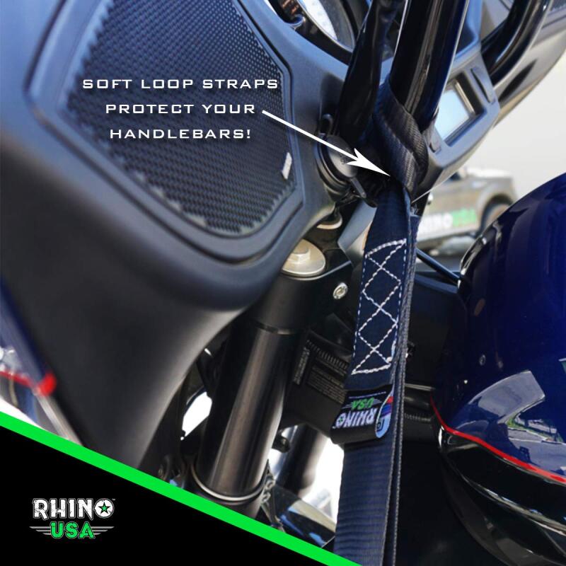 Rhino USA Heavy Duty Ratchet Tie-Downs 2-Pack (Orange) 1.6In X 8Ft - Racecraft Industries