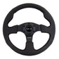 NRG Reinforced Steering Wheel (320mm) Black Leather w/Black Stitching - Racecraft Industries