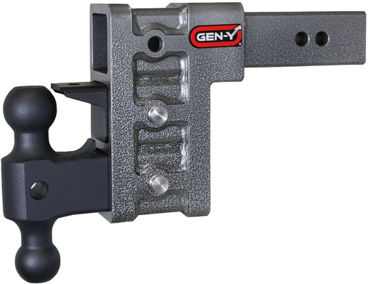 Gen-Y Mega Duty 2.5in Shank 6in Drop 3K TW 21K Hitch w/GH-061 Dual-Ball/GH-062 Pintle Lock - Racecraft Industries