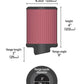 K&N Universal Rubber Filter 3 inch 5 Degree FLG 4 1/2 inch OD 4 inch Height - Racecraft Industries