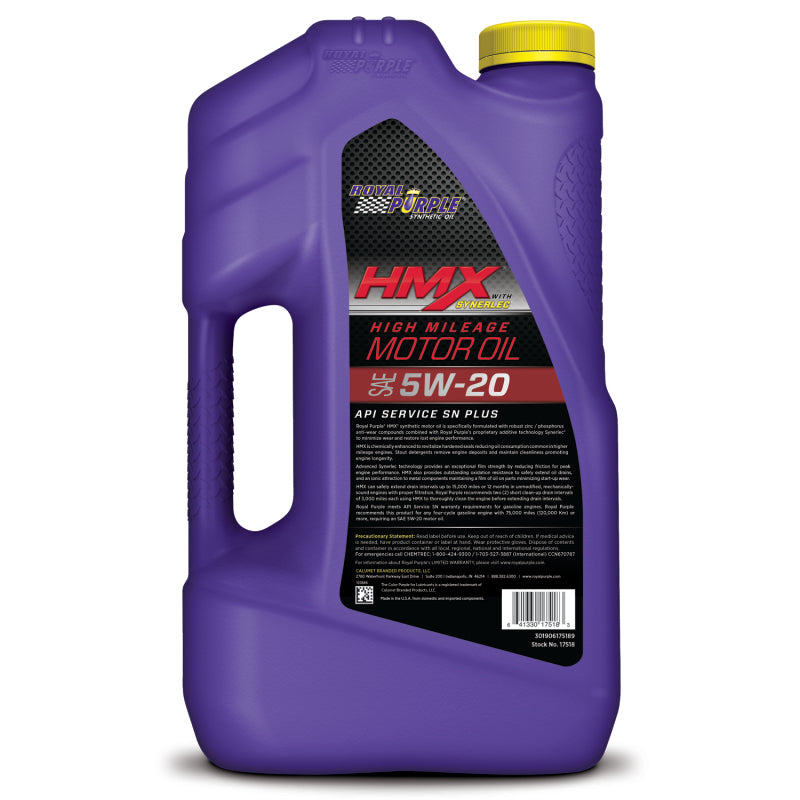 Royal Purple HMX Premium Synthetic High Mileage 5W-20 Motor Oil - 5 Quart - Racecraft Industries