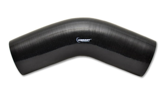 Vibrant 4 Ply Reinforced Silicone Elbow Connector - 5in ID x 4in Leg 45 Deg Elbow (BLACK) - Racecraft Industries