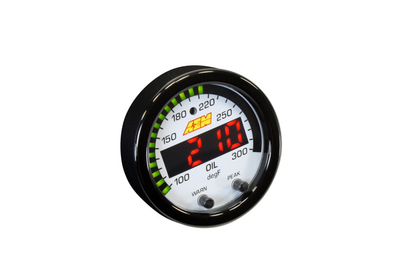 AEM X-Series Temperature 100-300F Gauge Kit (ONLY Black Bezel and Water Temp. Faceplate) - Racecraft Industries