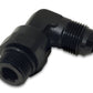 Vibrant -12AN Male Flare to Male -12AN ORB Swivel 90 Degree Adapter Fitting - Anodized Black - Racecraft Industries