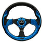 NRG Reinforced Steering Wheel (320mm) Blk w/Blue Trim - Racecraft Industries