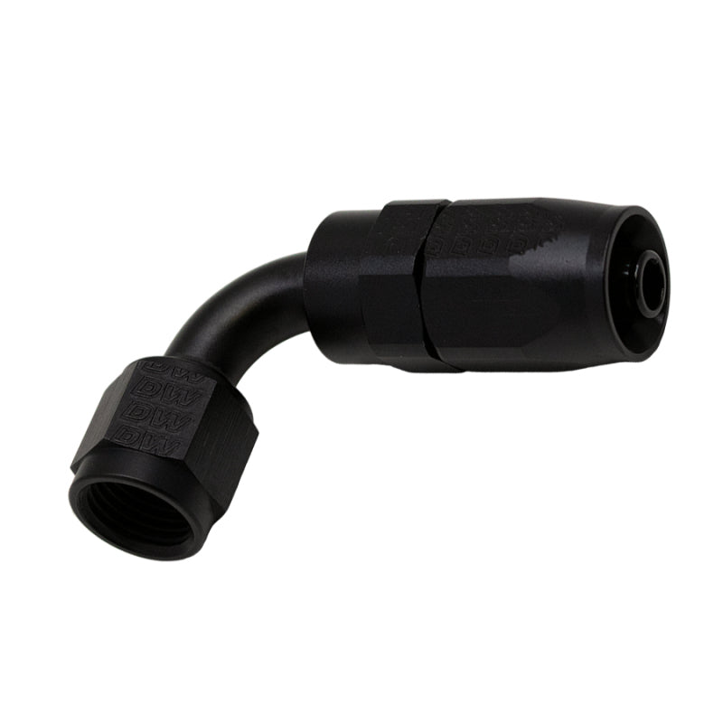 DeatschWerks 6AN Female Swivel 90-Degree Hose End CPE - Anodized Matte Black - Racecraft Industries