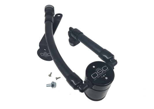 J&L 07-14 Ford Mustang GT500 Driver Side Oil Separator 3.0 - Black Anodized - Racecraft Industries