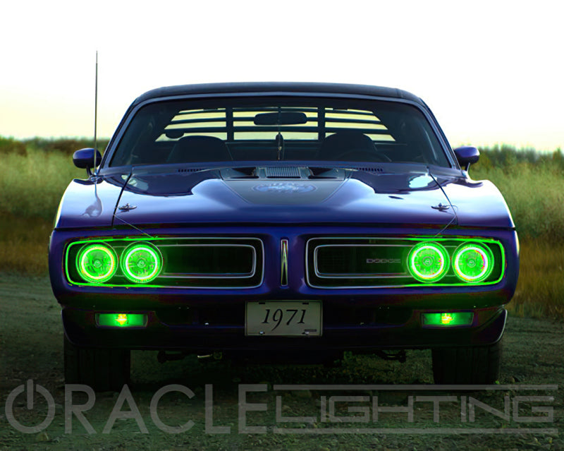 Oracle Pre-Installed Lights 5.75 IN. Sealed Beam - Green Halo SEE WARRANTY - Racecraft Industries