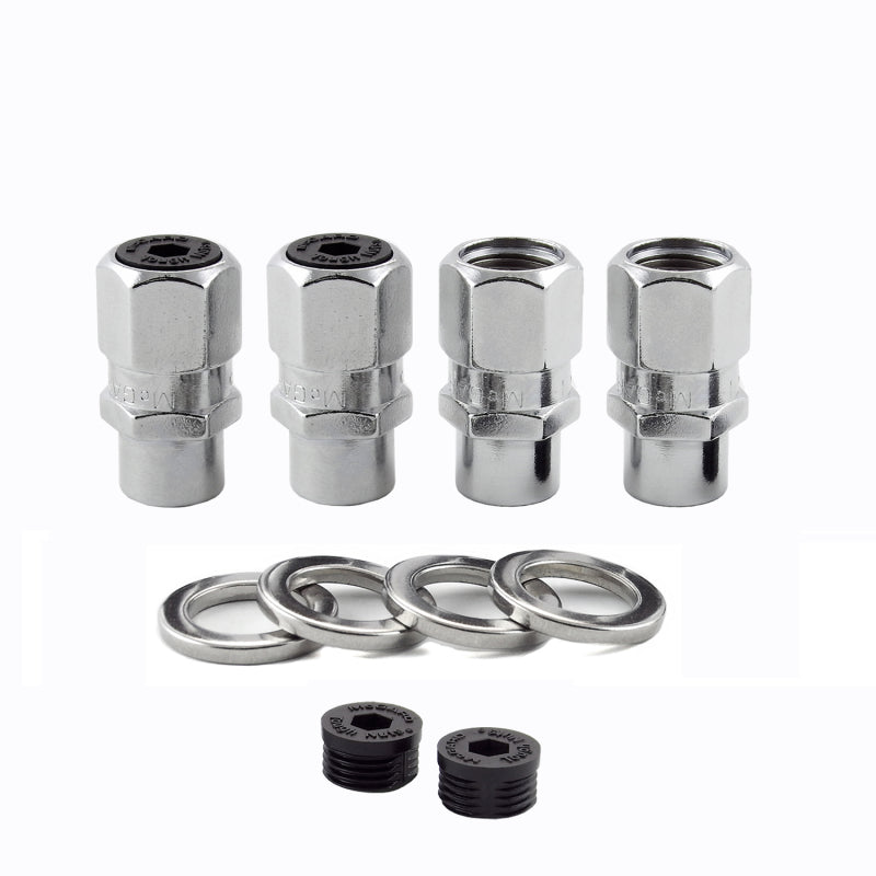 McGard Hex Lug Nut (Drag Racing Short Shank) 1/2-20 / 13/16 Hex / 1.6in. Length (4-Pack) - Chrome - Racecraft Industries