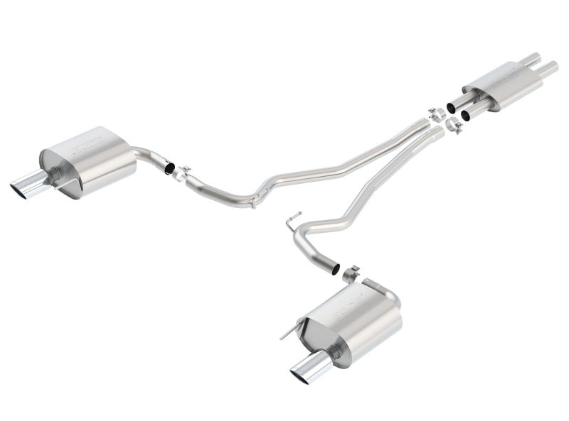 Borla Cat Back 15-17 Ford Mustang 3.7L V6 MT/AT 2.25in Pipe 4in Single Round Rolled Tips - Racecraft Industries