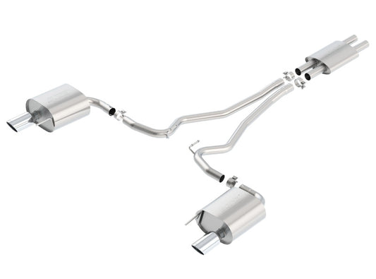 Borla Cat Back 15-17 Ford Mustang 3.7L V6 MT/AT 2.25in Pipe 4in Single Round Rolled Tips - Racecraft Industries