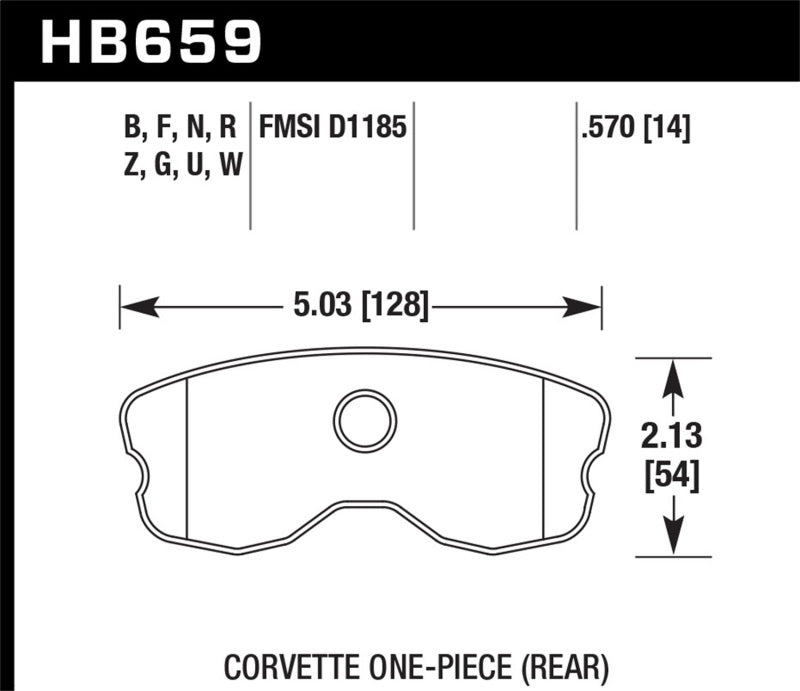 Hawk 06-10 Chevy Corvette (Improved Pad Design) Rear HPS Sreet Brake Pads - Racecraft Industries