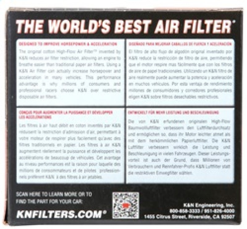 K&N Custom Air Filter Round 2.875in ID x 3.875in OD x 2in Height - Racecraft Industries