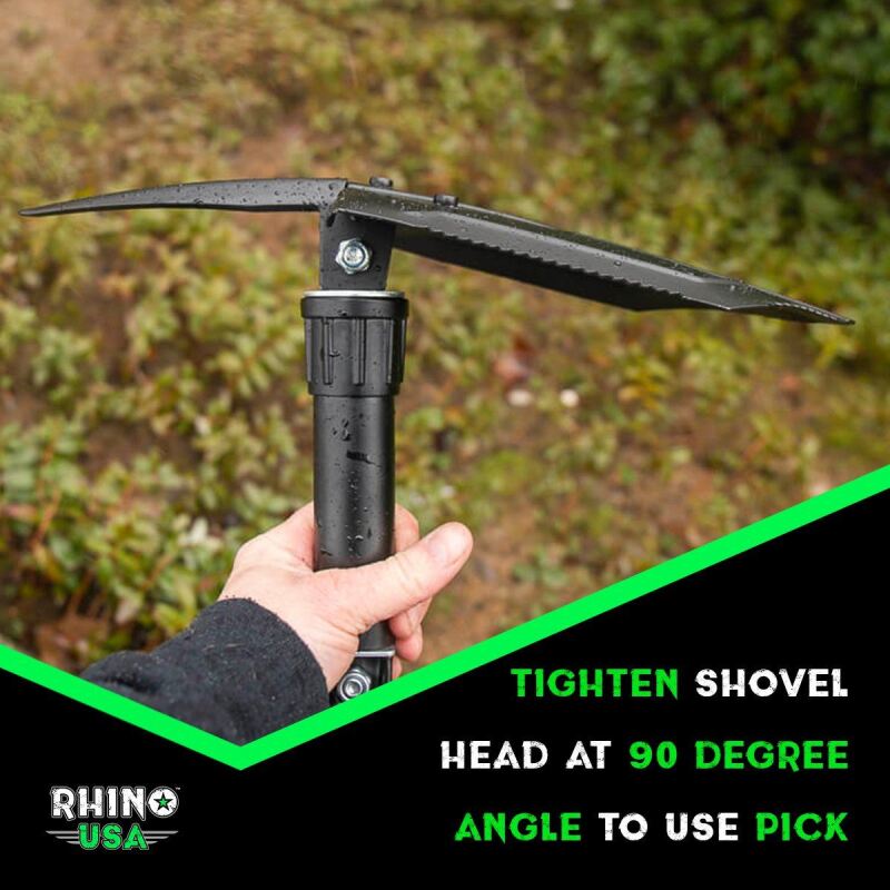 Rhino USA Folding Recovery Shovel W/Pick - Racecraft Industries