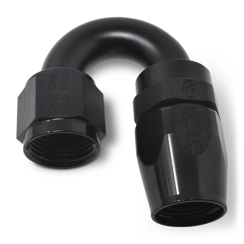 Russell Performance -6 AN Black 180 Degree Full Flow Swivel Hose End - Racecraft Industries