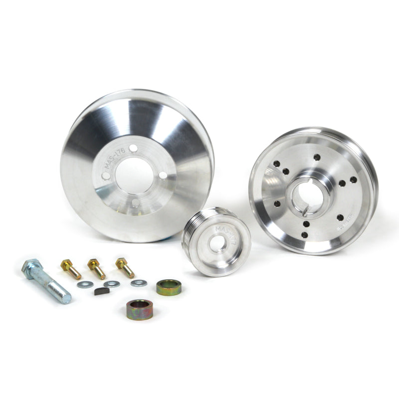 BBK 96-01 Mustang 4.6 GT Cobra Underdrive Pulley Kit - Lightweight CNC Billet Aluminum (3pc) - Racecraft Industries