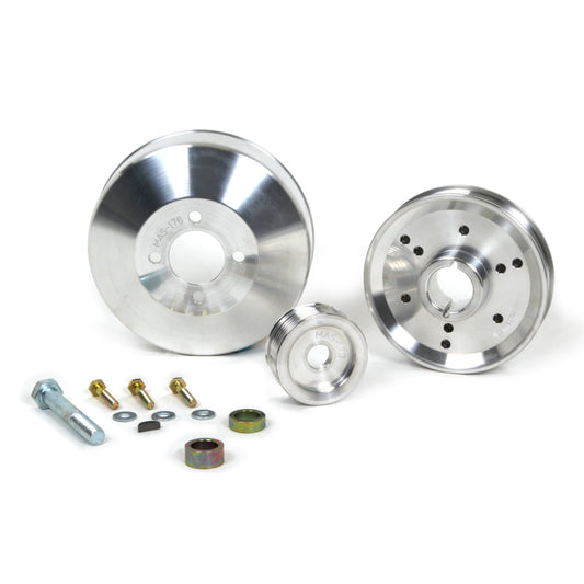 BBK 96-01 Mustang 4.6 GT Cobra Underdrive Pulley Kit - Lightweight CNC Billet Aluminum (3pc) - Racecraft Industries