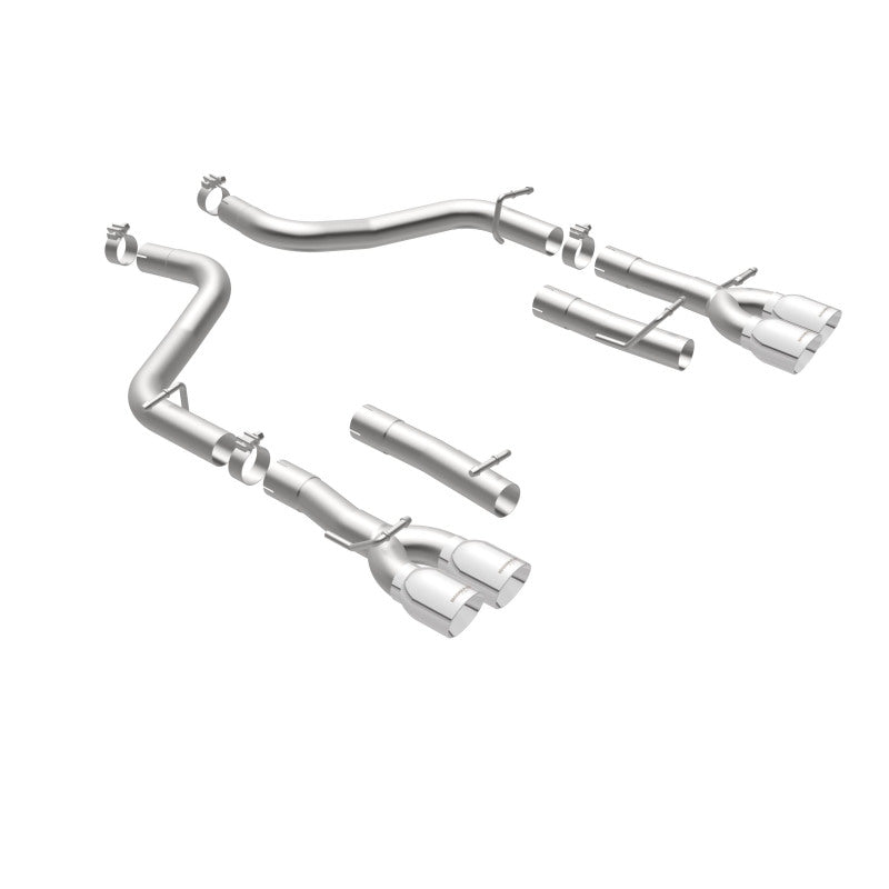 MagnaFlow Axle-Back, SS, 2.5in, Quad Split Rear 3.5in Tip 2015 Dodge Challenger 3.6L V6 - Racecraft Industries