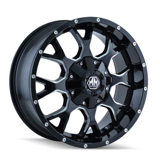 Mayhem 8015 Warrior 20x9 / 6x135 BP / 18mm Offset / 106mm Hub Black w/ Milled Spokes Wheel - Racecraft Industries