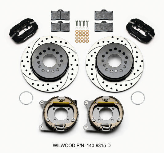 Wilwood Forged Dynalite P/S Park Brake Kit Drilled 12 Bolt 2.75in offset Staggered Shock - Racecraft Industries