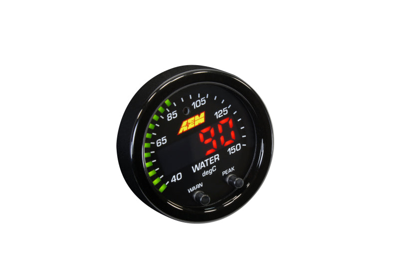 AEM X-Series Temperature 100-300F Gauge Kit (ONLY Black Bezel and Water Temp. Faceplate) - Racecraft Industries