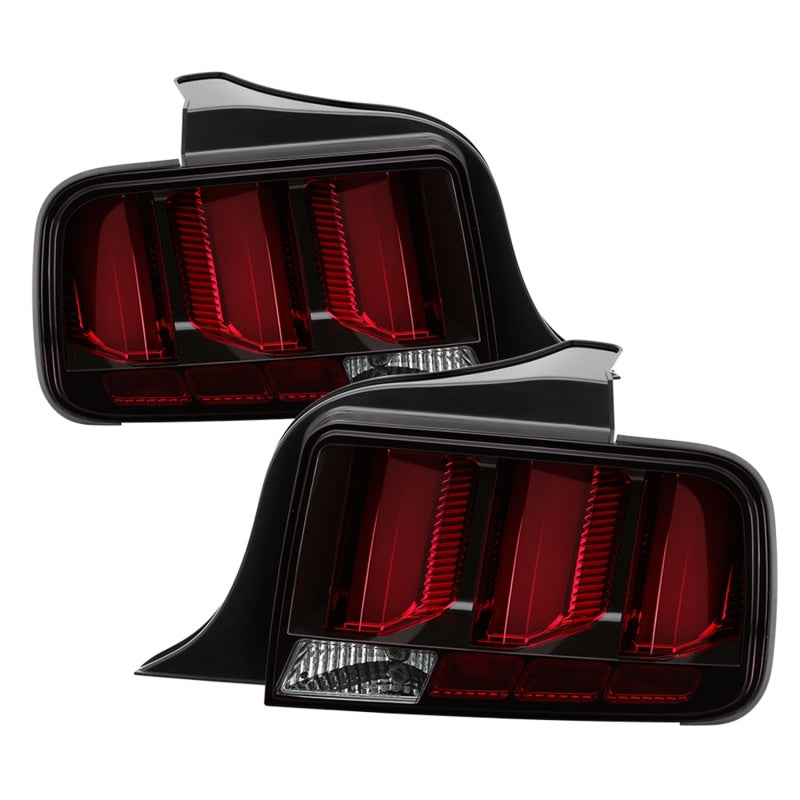 Spyder 05-09 Ford Mustang (Red Light Bar) LED Tail Lights - Black ALT-YD-FM05V3-RBLED-BK - Racecraft Industries