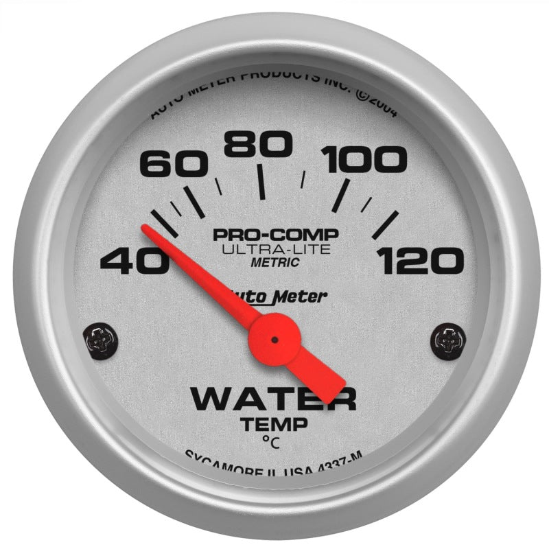 Autometer Ultra-Lite 52mm 40-120 Deg C Short Sweep Electronic Water Temp Gauge - Racecraft Industries