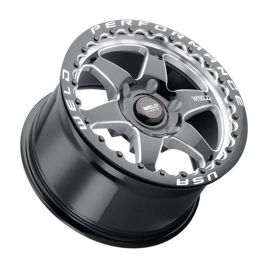 Weld S909 17x10 Ventura 6 Beadlock 6x135 ET42 BS7.25 Gloss BLK MIL DIA 87.1 - Racecraft Industries