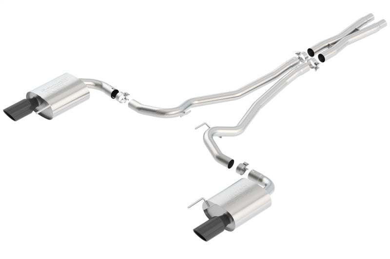 Borla S-Type Cat-Back 15-17 Ford Mustang GT 5.0L V8 MT/AT 2.5in pipe 4in tip (Black Chrome) - Racecraft Industries