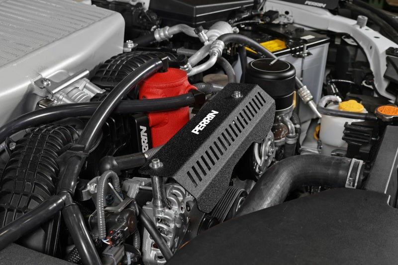 Perrin 22-23 Subaru WRX Pulley Cover (Short Version - Works w/AOS System) - Black - Racecraft Industries