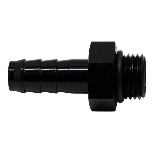 DeatschWerks 6AN ORB Male to 3/8in Male Triple Barb Fitting (Incl O-Ring) - Anodized Matte Black - Racecraft Industries