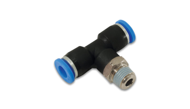 Vibrant Male Tee 1-Touch Fitting for 1/4in OD Tube (1/8in NPT) - Racecraft Industries