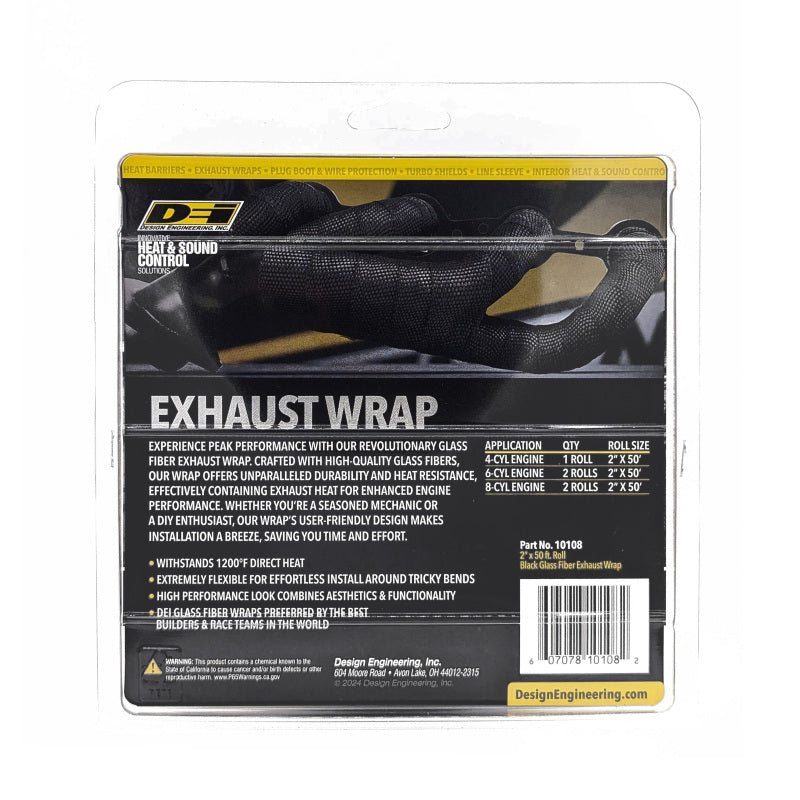 DEI Exhaust Wrap 2in x 50ft - Black - Racecraft Industries