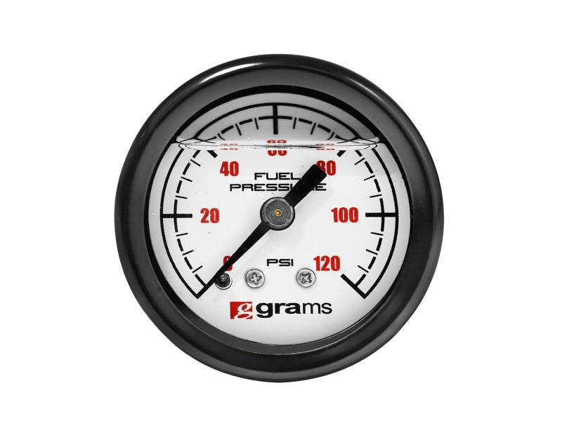 Grams Performance Universal 0-120 PSI Fuel Pressure Guage - White Face - Racecraft Industries