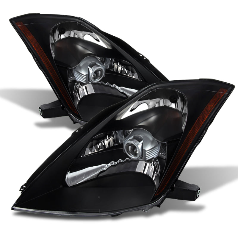 Xtune Nissan 350Z 03-05 Crystal Headlights Xenon/Hid Model Only Black HD-JH-N350Z-HID-BK - Racecraft Industries
