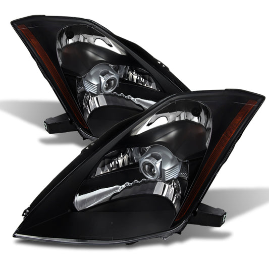 Xtune Nissan 350Z 03-05 Crystal Headlights Xenon/Hid Model Only Black HD-JH-N350Z-HID-BK - Racecraft Industries