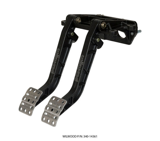 Wilwood Adjustable-Tandem Dual Pedal - Brake / Clutch - Fwd. Swing Mount - 7.0:1 - Black E-Coat - Racecraft Industries