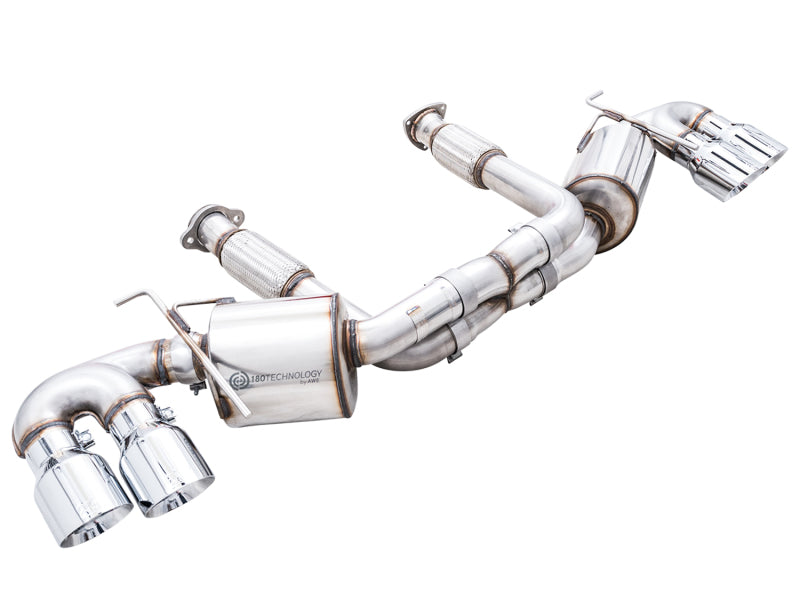 AWE Tuning 2020 Chevrolet Corvette (C8) Touring Edition Exhaust - Quad Chrome Silver Tips - Racecraft Industries